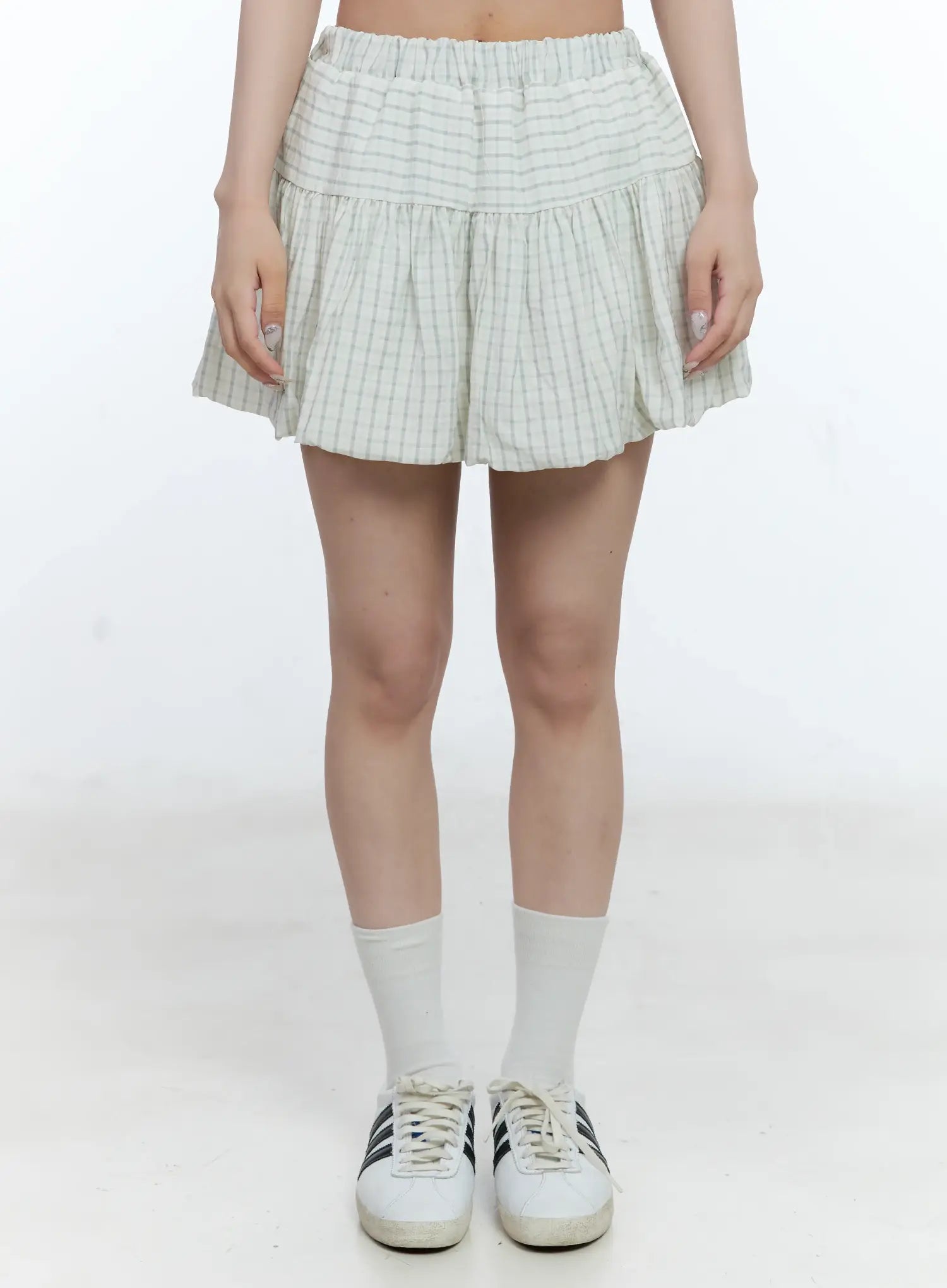 Gingham Balloon Mini Skirt CL530