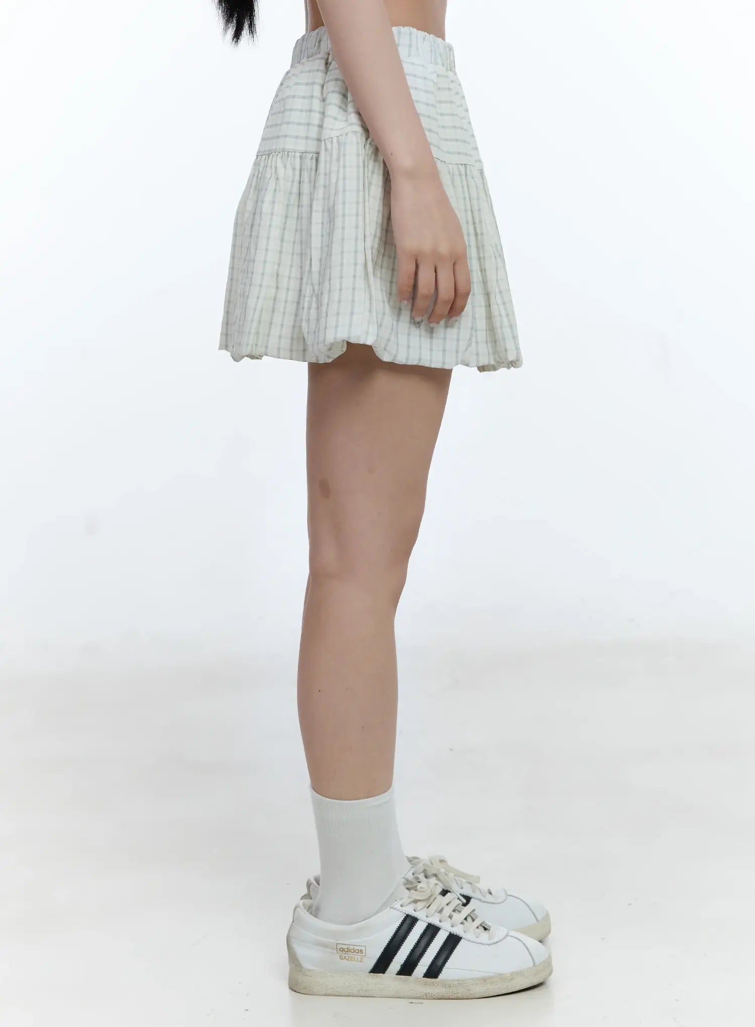 Gingham Balloon Mini Skirt CL530